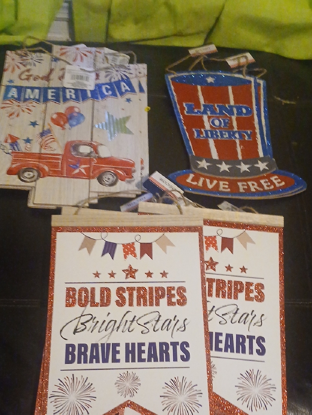 Patriotic Wall Signs - Bold Stripes Red, White & Blue